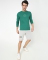 Shop Men's Green White Wolf T-shirt-Full