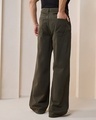 Shop Men's Olive Green Baggy Wide Leg Jeans-Design