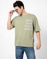 Shop Men's Green Work Hard Travel Harder Oversized T-shirt-Design