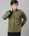 Shop Men's Green Zipped Jacket-Front