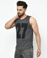 Shop Men's Grey 27 Typography Slim Fit Vest-Design