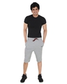 Shop Men's Grey 3/4th Cotton Blend Shorts-Full