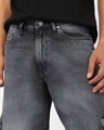 Shop Men's Light Grey Washed Baggy Fit Cargo Shorts