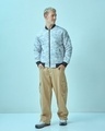 Shop Men's Grey All Over Printed Puffer Jacket-Full