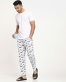 Shop Men's Grey All Over Printed Lounge Pyjamas-Full