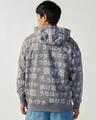 Shop Men's Grey All Over Printed Oversized Hoodies-Full