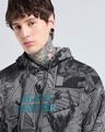 Shop Men's Grey All Over Printed Oversized Hoodies