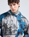 Shop Men's Grey All Over Printed Oversized Hoodies