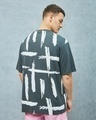 Shop Men's Grey & White All Over Printed Oversized T-shirt-Design