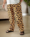 Shop Men's Grey All Over Printed Plus Size Pyjamas-Front