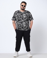 Shop Men's Grey All Over Printed Plus Size T-shirt-Full