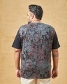 Shop Men's Grey & Black All Over Printed Plus Size T-shirt-Design