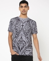 Shop Men's Grey All Over Printed T-shirt-Front