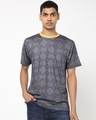 Shop Men's Grey All Over Slate Printed T-shirt-Front