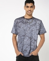 Shop Men's Grey All Over Warped Slate Printed T-shirt-Full
