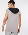 Shop Men's Grey Alpha Oversized Typography Hooded Vest-Design
