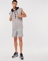 Shop Men's Grey Alpha Oversized Typography Hooded Vest-Full