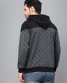 Shop Men's Grey and Black Color Block Slim Fit Hooded Jacket-Full