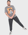 Shop Men's Grey Anime Graphic Printed Plus Size T-shirt-Full