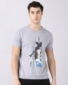 Shop Men's Grey Anime Naruto Fan Art Graphic Printed T-shirt-Front