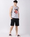 Shop Men's Grey Anime One Piece Luffy Angry Graphic Printed Vest