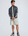 Shop Men's Grey Bad Influence Typography Super Loose Fit Windcheater Jacket-Full