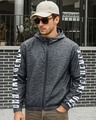 Shop Men's Grey Bad Influence Typography Super Loose Fit Windcheater Jacket-Front