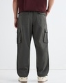 Shop Men's Grey Baggy Oversized Cargo Parachute Pants-Design