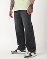 Shop Men's Grey Baggy Washed Jeans-Design