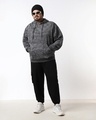 Shop Men's Grey Bandana Graphic Printed Oversized Plus Size Hoodies