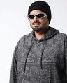 Shop Men's Grey Bandana Graphic Printed Oversized Plus Size Hoodies