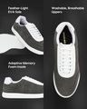 Shop Men's Dark Grey & White Color Block Low-Top Sneakers-Full
