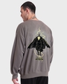 Shop Men's Grey Black Adam Graphic Printed Oversized Sweatshirt-Full