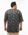 Shop Men's Grey & Black All Over Printed Oversized Plus Size T-shirt-Design