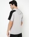Shop Men's Grey & Black Color Block Plus Size Hoodie T-shirt