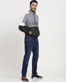 Shop Men's Grey & Black Color Block Plus Size Windcheater Jacket