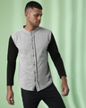 Shop Men's Grey & Black Color Block Regular Fit Shirt-Front