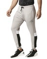 Shop Men's Grey & Black Color Block Slim Fit Joggers-Design