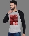 Shop Men's Grey & Black Printed Legends Ride Metal T-shirt