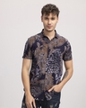 Shop Men's Grey & Blue All Over Paisley Printed Slim Fit Shirt-Front