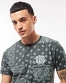 Shop Men's Grey Boho Bud All Over Printed T-shirt