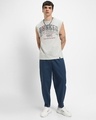 Shop Men's Grey Bunked Typography Boxy Fit Vest-Full