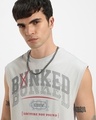 Shop Men's Grey Bunked Typography Boxy Fit Vest