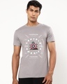 Shop Men's Grey Captain America Chibi Typography T-shirt-Front