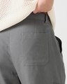 Shop Men's Grey Cargo Cotton Linen Pants
