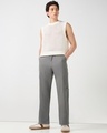 Shop Men's Grey Cargo Cotton Linen Pants