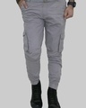 Shop Men's Grey Cargo Pants-Front