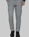 Shop Men's Grey Cargo Pants-Front