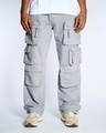 Shop Men's Grey Cargo Pants-Front