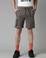 Shop Men's Grey Cargo Shorts-Front